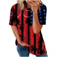 thumbnail image 1 of Blusa suelta de manga corta con cuello redondo y estampado a la moda para mujer Pompotops hfajkhk129921, 1 of 5