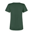 thumbnail image 4 of WULMLEO Short Sleeve Shirts for Women Crop Scoop Neck Slim Fitted Basic Shirt Solid Oversized Ribbed Knit Casual T-Shirt Dark Green 2XL, 4 of 4