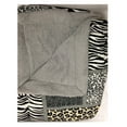 thumbnail image 2 of WPM Queen Animal print Blanket Sumptuously Soft Plush Faux Fur sherpa zebra leopard jungle print Blankets-ACE24, 2 of 2