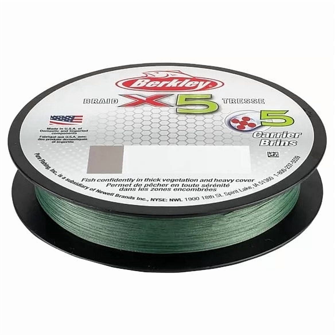 Berkley x5 Braid Fishing Line, Crystal, 20 lb Test Strength, 328 yd