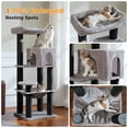 thumbnail image 3 of PEQULTI 58" Large Cat Tree with Spacious Hammock and Huge Condo Cat Tower for Indoor Cats Black, 3 of 8