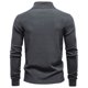 thumbnail image 5 of pstuiky Camisas para hombre de manga larga, Top cálido de terciopelo alemán con media cremallera y cuello alto de manga larga de color liso para hombre Tops de hombre s, 5 of 5