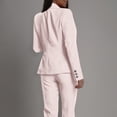 thumbnail image 4 of Miluxas Women 2 Piece Outfits Double Breasted Blazer and Straight Leg Work Pants Casual Blazer Set Dressy Business office Suits Beige XXL(XXL), 4 of 9