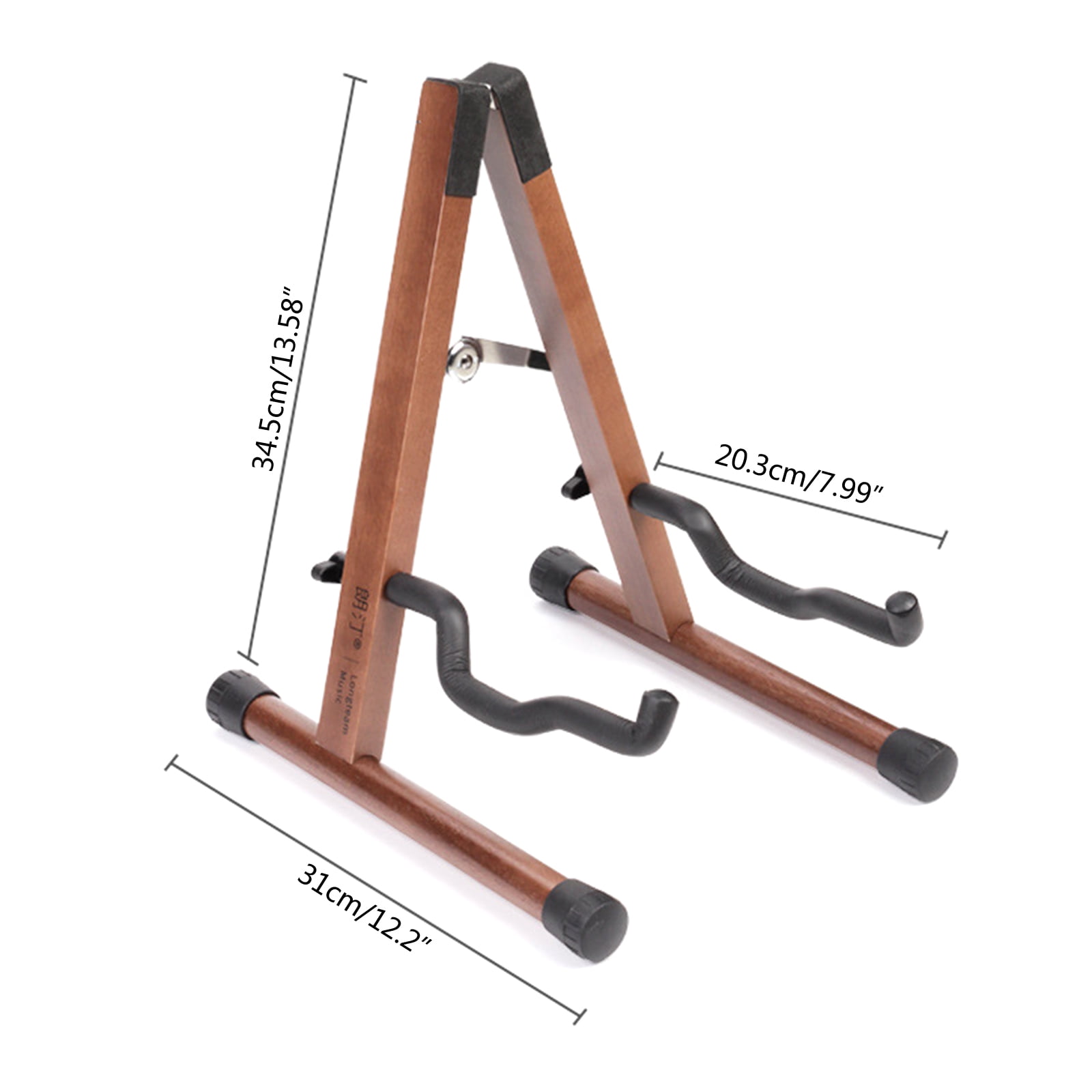 Folding Guitar Bass Floor Stand Wooden A-Frame Adjustable Floor Guitar Holder Stable and Well Constructed