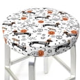 thumbnail image 3 of Fotbe Halloween Dachshund Stool Covers Round,Waterproof Round Bar Stool Covers Bar Chair Covers Washable Stool Cushion Slipcover for 12-14 Inch Chair-12 inch, 3 of 7