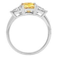 thumbnail image 2 of 2.82 ct Emerald Cut Natural Citrine 3 Stone 18K White Gold Womens Engagement Ring, 2 of 3