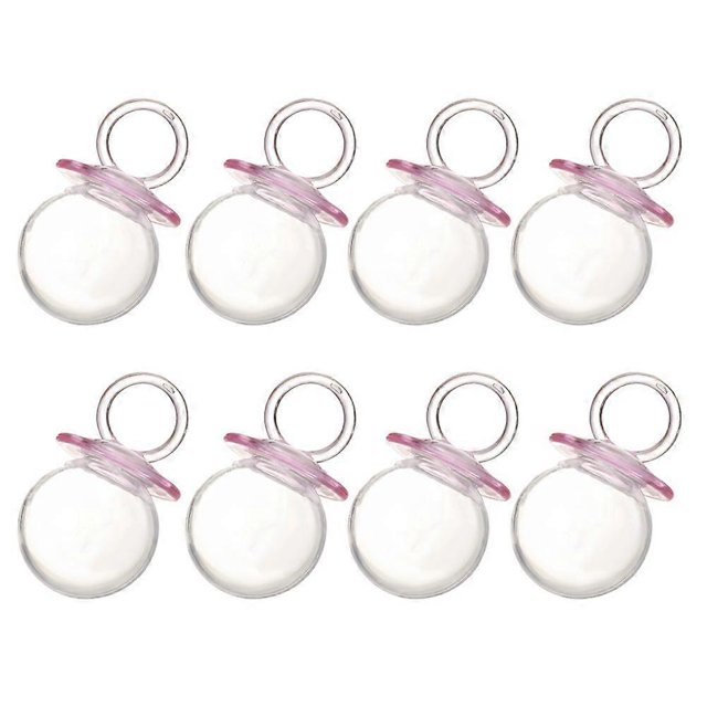 12pcs Transparent Pacifier Candy Boxes Creative Candy Gift Boxes for Baby Shower (Pink)
