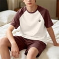 thumbnail image 5 of Amidoa Boys 2 Piece Outfits Summer Clothes Cute Printed T Shirt Graphic Short Sleeves Casual Shorts Kids Clothing Sets Brown Size 10, 5 of 6