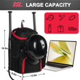 thumbnail image 4 of Bolsa deportiva GRANDUP para béisbol, sóftbol, rugby, negro/rojo, 4 of 7