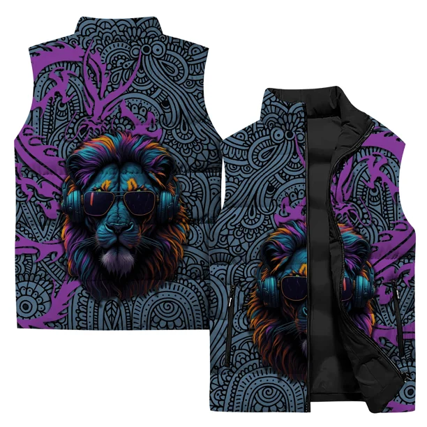 Chaleco de trabajo moderno y versátil para hombre, chaquetas de invierno personalizadas con estampado de guepardo para hombre, chalecos cómodos y cálidos para hombre, geniales para hombre