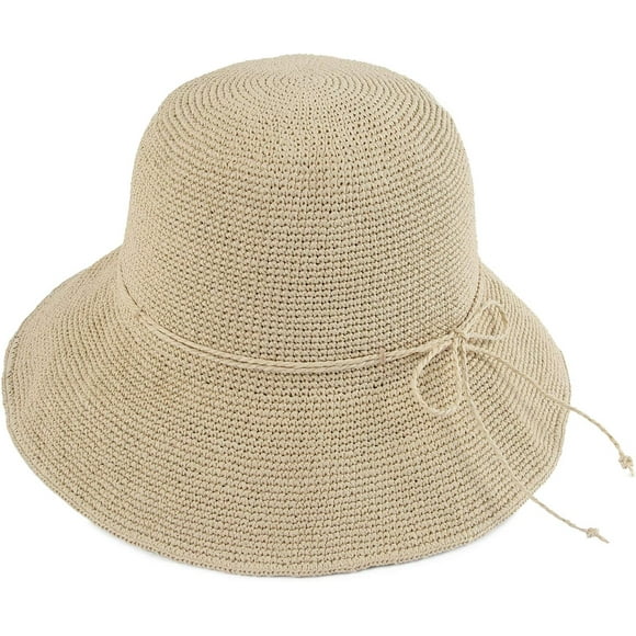 esh Women's Bucket Hats Fashion Womens Summer Beach Sun Straw Hat Rice