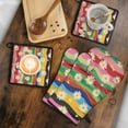 thumbnail image 5 of Pioneer Flower Kitchen Oven Mitt and Pot Holder Sets 4 Pcs for Baking, Cooking and Grilling, Heat Resistant Up To 392 °F, 5 of 7