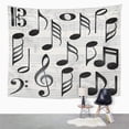 thumbnail image 2 of UFAEZU Black Note Collection Music Symbols Notation Key Sign Clef Bass Song Tone Wall Art Hanging Tapestry Home Decor for Living Room Bedroom Dorm 60x80 inch, 2 of 2