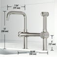 thumbnail image 5 of VIGO Cass Single-Handle High-Arc Widespread Bridge Kitchen Faucet with Pull-Out Side Sprayer in Stainless Steel-VG02050ST, 5 of 17