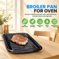 Universal Oven Racks Nonstick Porcelain Coated Broiler Pan with Rack, 16.75 x 12.75 Inch ...