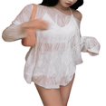 thumbnail image 4 of Women Punk Gothic Oversized Sweaters Spring Winter Hollow Out Tops Grunge Clothes y2k Knitted Pullovers, 4 of 6