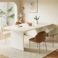 thumbnail image 3 of Tribesigns Modern Dining Table for 4-6 People, 62.99" Large Rectangle Kitchen Table with Arch Design Legs, Cream White Dinner Table Kitchen & Dining Room Furniture, 3 of 8