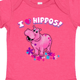 thumbnail image 4 of Inktastic I Love Hippos with Pink Hippo and Flowers Boys or Girls Baby Bodysuit, 4 of 5