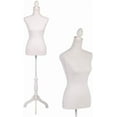 thumbnail image 1 of FDW Mannequin Mannequin 60”-67” Hauteur Réglable Modèle de Robe pour Femme Affichage Torse Corps Trépied Support Formes de Vêtements (Blanc), 1 of 7
