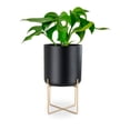 thumbnail image 1 of Maceta con Base de Metal Alta Tempere Gaon de Hierro Estilo Moderno Minimalista para Interior y Exterior Negro, 1 of 11