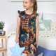 thumbnail image 4 of Balery Whimsical Animal Spiral Camisón de princesa para niñas, pijama de algodón con mangas abullonadas, suave y bonito.-Small, 4 of 6