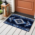 thumbnail image 5 of Boho Navy Blue Grey Large Area Rugs for Bedroom Living Room, Non Slip Carpet Bedside Rug, Ethnic Geometric Southwestern Retro Rectangular Floor Cover Kitchen Accent Rug 2'x3' for Dining Room/Office, 5 of 9