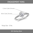 thumbnail image 5 of LeCalla 925 Sterling Silver Wedding Finger Rings for Women Rhodium-Plated Cubic Zirconia Classic Engagement Wedding Band Ring for Women Her (Size - 8), 5 of 8