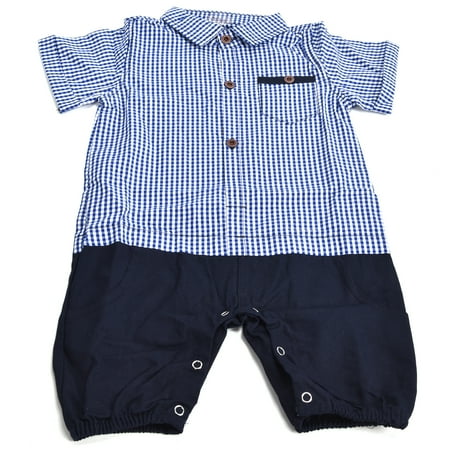

Infant Romper Summer Short Infant Boy Romper Cotton For Prevent Colds For Birthday Parties Dark Blue 95cm