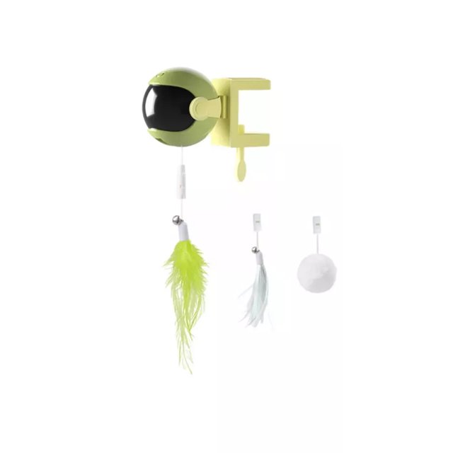 pitrice Cat Toy For Endless Fun Interchangeable Feathers Tassels Ball Accessories Smart Cat Toy Pet Supplies green
