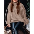 thumbnail image 3 of Suéter PRETTYGARDEN 2025 Otoño Cuello Alto Oversize Caqui Talle L, 3 of 8