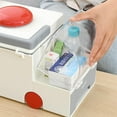 thumbnail image 4 of Botiquín de plástico de 30 cm x 20 cm x 14 cm, caja de primeros auxilios, caja de almacenamiento, caja de medicamentos con asa y compartimento de almacenamiento extraíble, caja de medicamentos,, 4 of 8