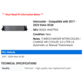 thumbnail image 2 of Intercooler - Compatible with 2017 - 2024 Volvo XC60 2018 2019 2020 2021 2022 2023, 2 of 2
