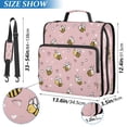 thumbnail image 3 of Water-Resistant 3-Ring Binder Organizer with Multiple Pockets Zipper Binder Bag for Office Small Heart and Bee Patterns, 3 of 8
