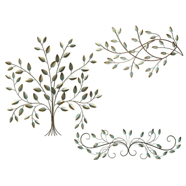 Stratton Home Decor Patina Tree of Life Wall Decor, Scroll Leaf Wall