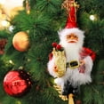 thumbnail image 4 of Santa Claus Ornament, Christmas Tree Decorations, Hanging Santa with Gift Bag for Holiday Home Table Decor, Festive Figurine for Mantle Shelf and Tree, 4 of 6