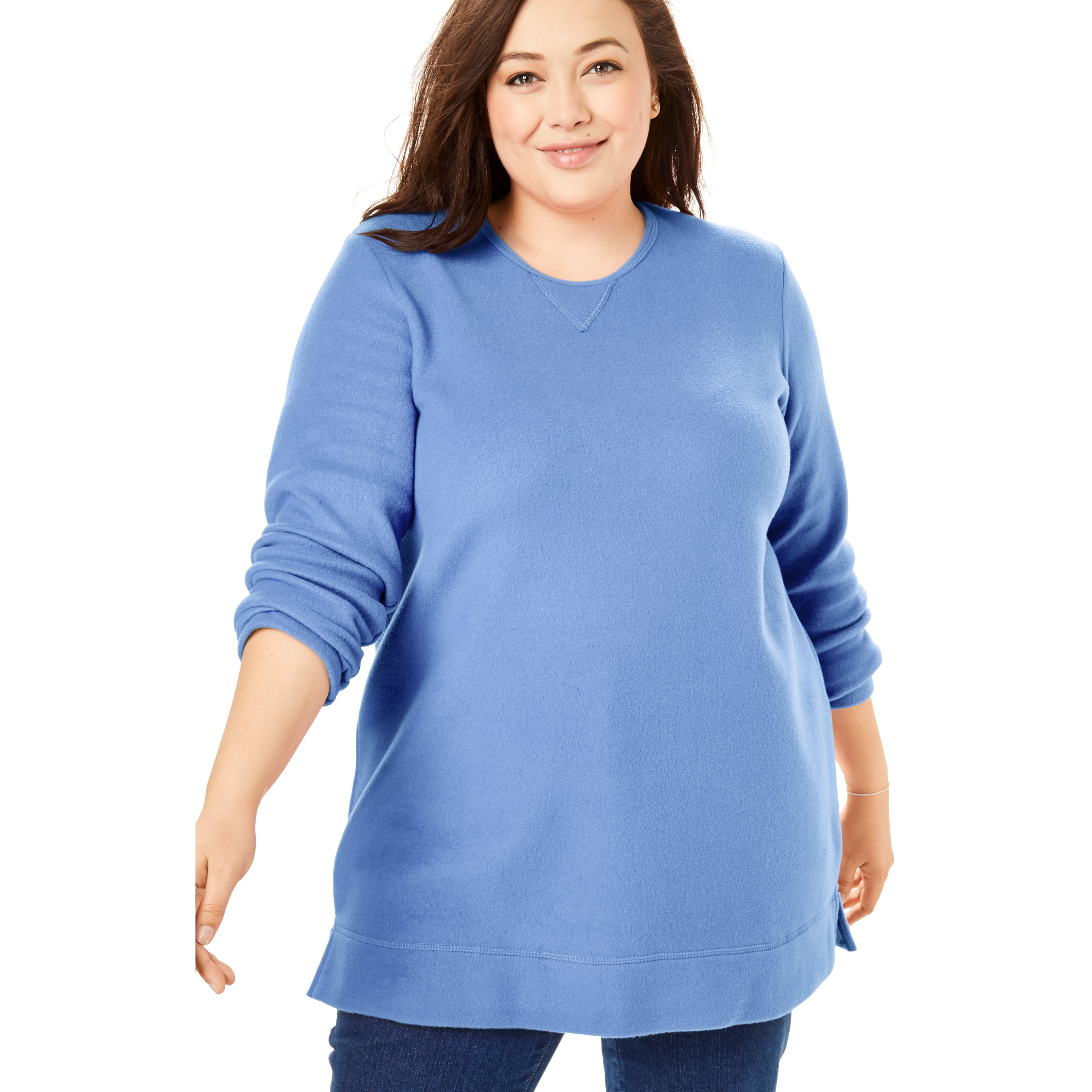 Woman Within Womens Plus Size Sherpa Sweatshirt