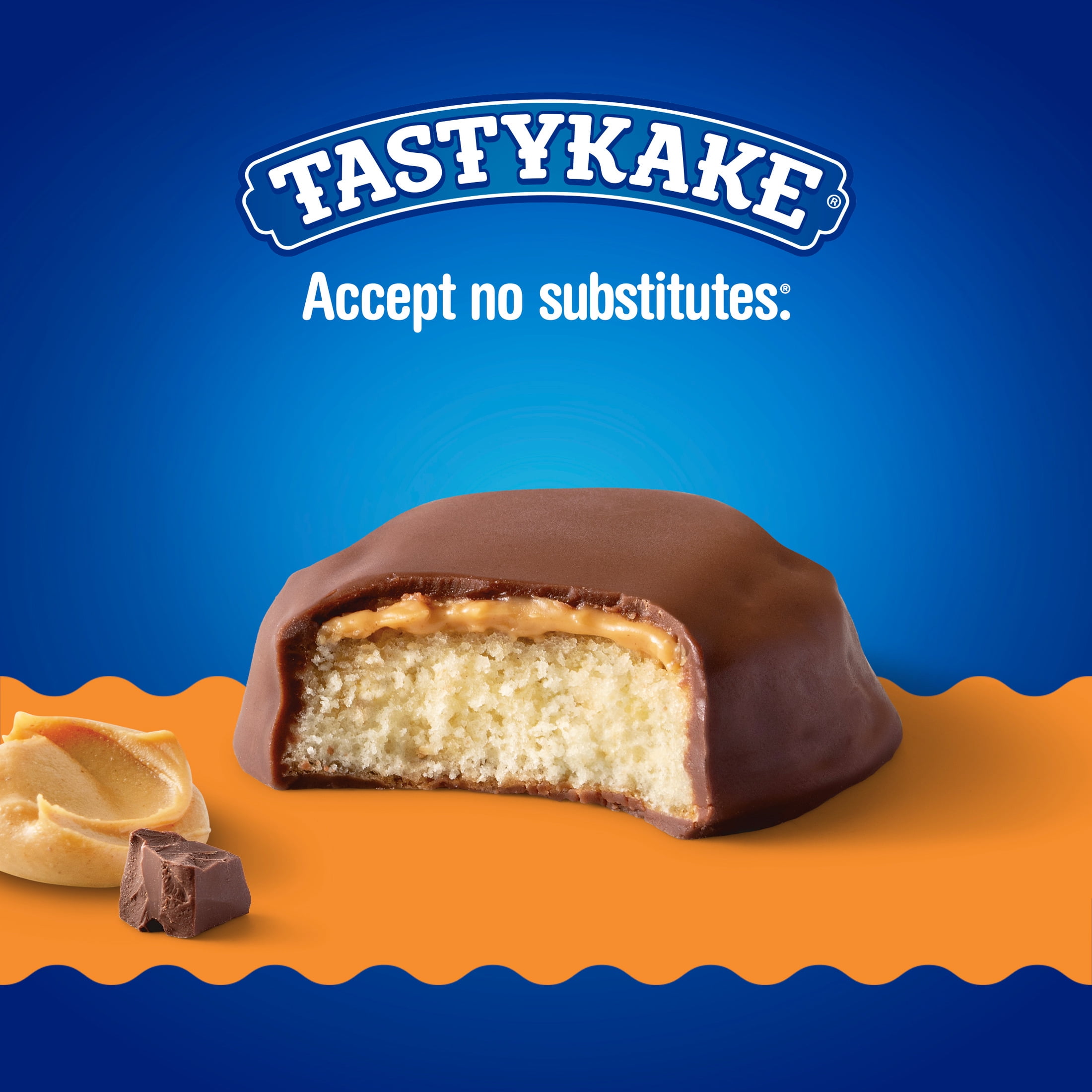 (3 pack) Tastykake Peanut Butter Kandy Kakes, 12 Count, 6 Packs of 2 Chocolate and Peanut Butter Snack Cakes