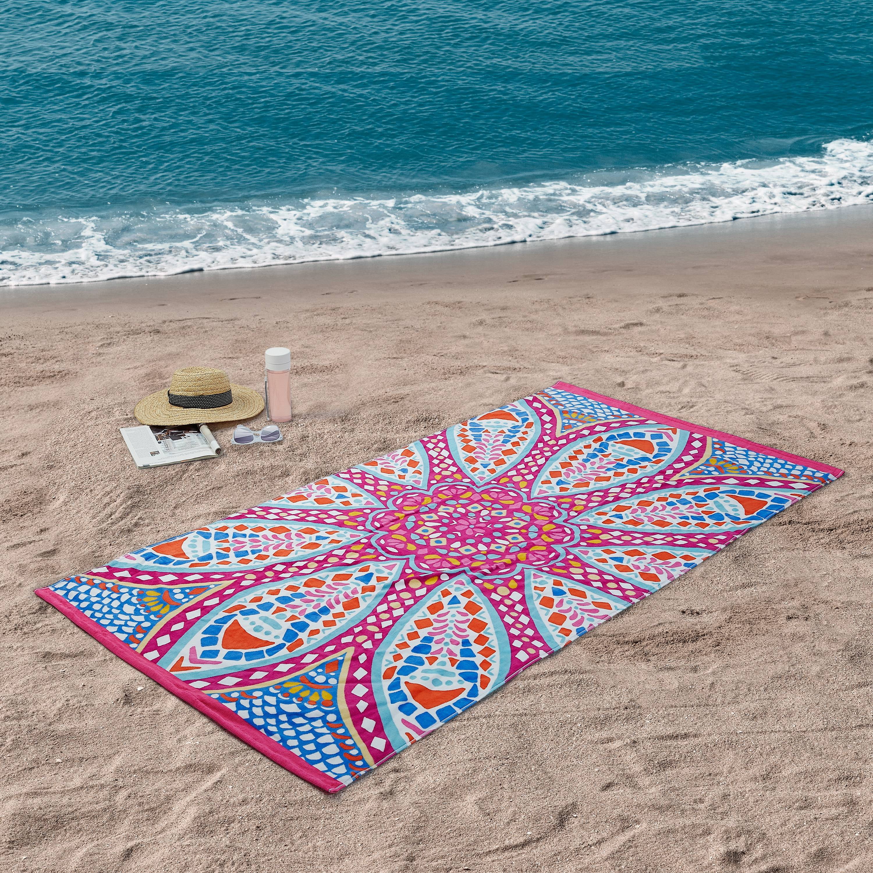 Better Homes & Gardens Mosaic Medallion 38" x 72" Oversized Beach Towel Cotton 