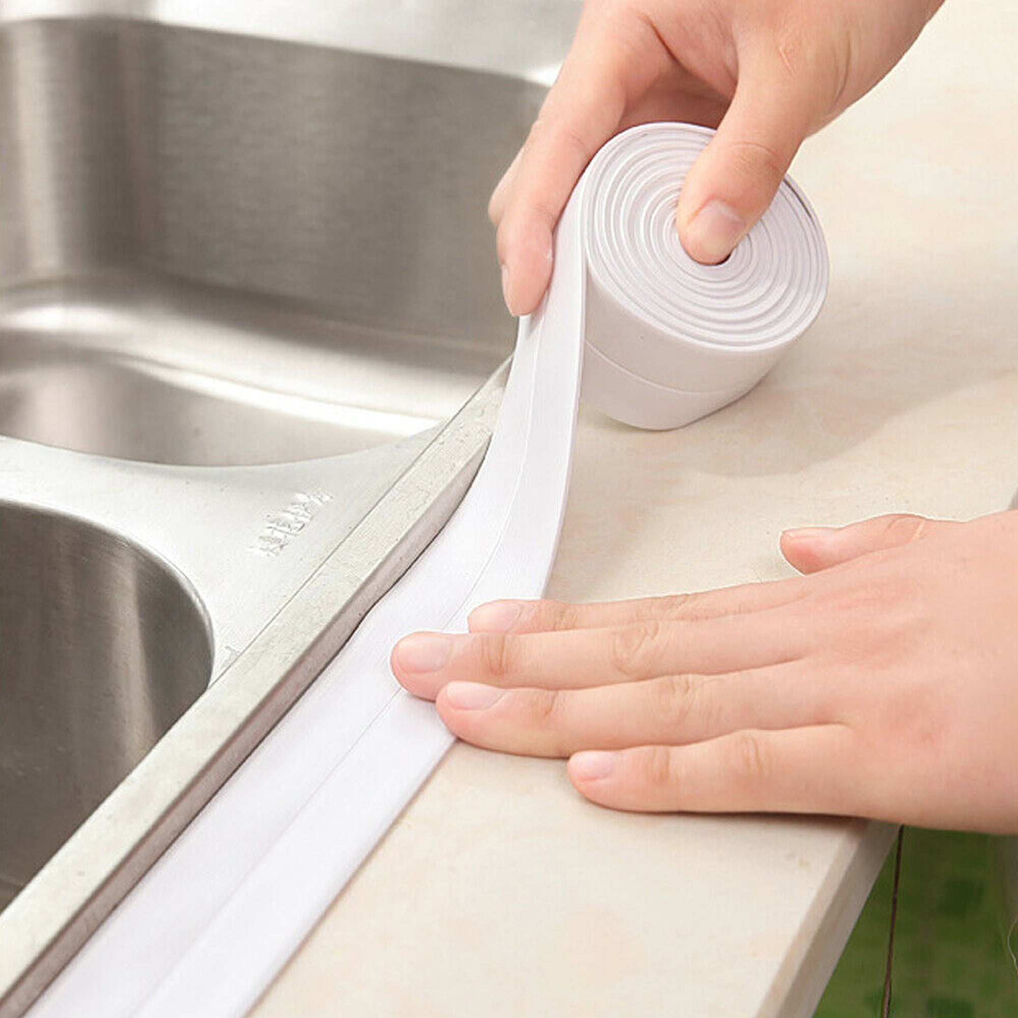 1pc Wall Sealing Strip Practical Sink Caulk Strip Self Adhesive Tape for Kitchen 