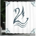 thumbnail image 4 of Ambesonne Teal Shower Curtain, Swan with Curves, 69"Wx75"L, White Teal, 4 of 5
