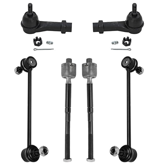 Detroit Axle - 6pc Front Suspension Kit for 2015 2016 2017 2018 2019 2020 Ford Mustang, 2 Sway Bar Links 4 Inner Outer Tie Rod Ends Replacement