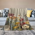 thumbnail image 2 of PRATYUS Flowers Throw Blanket for Sofa Couch Cozy Flannel Travel Outdoor Blanket All Seasons Lightweight Desk Chair Blanket 50x60in, 2 of 6