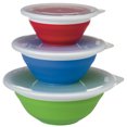 thumbnail image 1 of Progressive International Bol de Cuisine CB-25 Thinstore; Ensemble de Bols de Rangement; Bleu/vert/rouge; Rond; Se Réduit à 1/2 de Sa Taille Originale; Va au Lave-Vaisselle; Plastique Polypropylène; Ensemble de 3; avec Couvercle, 1 of 4