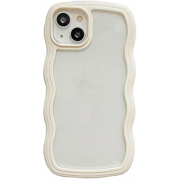 Case for Google Pixel 9A,Cute Solid Curly Wave Frame Shape Shockproof Soft TPU Hard PC Bumper Protective Anti-Slip Girls Women Phone Case for Google Pixel 9A 5G,6.3" 2025 (White)