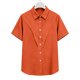 thumbnail image 5 of Camisas de Manga Larga para las Mujeres Suelto Ajuste Solapa Botón de Manga Corta Blusa de Túnica, Suaves Camisas de Manga Larga para las Mujeres Bajo Scrubs Desgaste de Verano Casual, 5 of 7