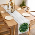 thumbnail image 3 of St Patricks Day Table Runner - 48 Inch Long, Kitchen Dining Table Runner Dresser Scarves, Spring Gold Coin Green Shamrock Wooden Grain Farmhouse Decor for Coffee Tables Wedding Party Banquet, 3 of 8