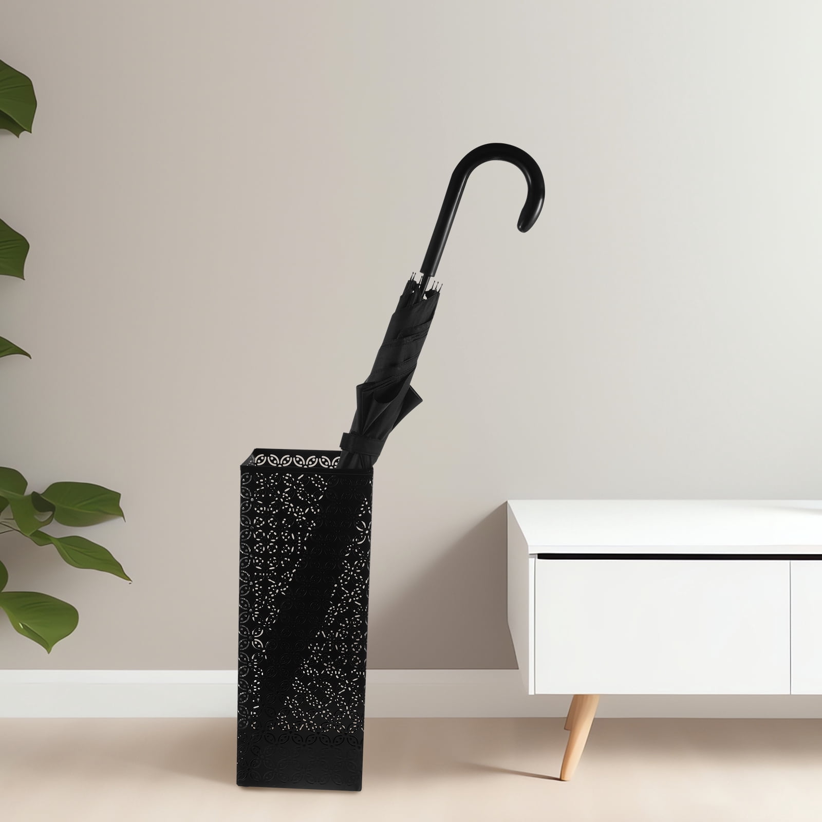 Umbrella Storage Bucket Sponge Holder Umbrellas for Rain Household Bracket Office Black