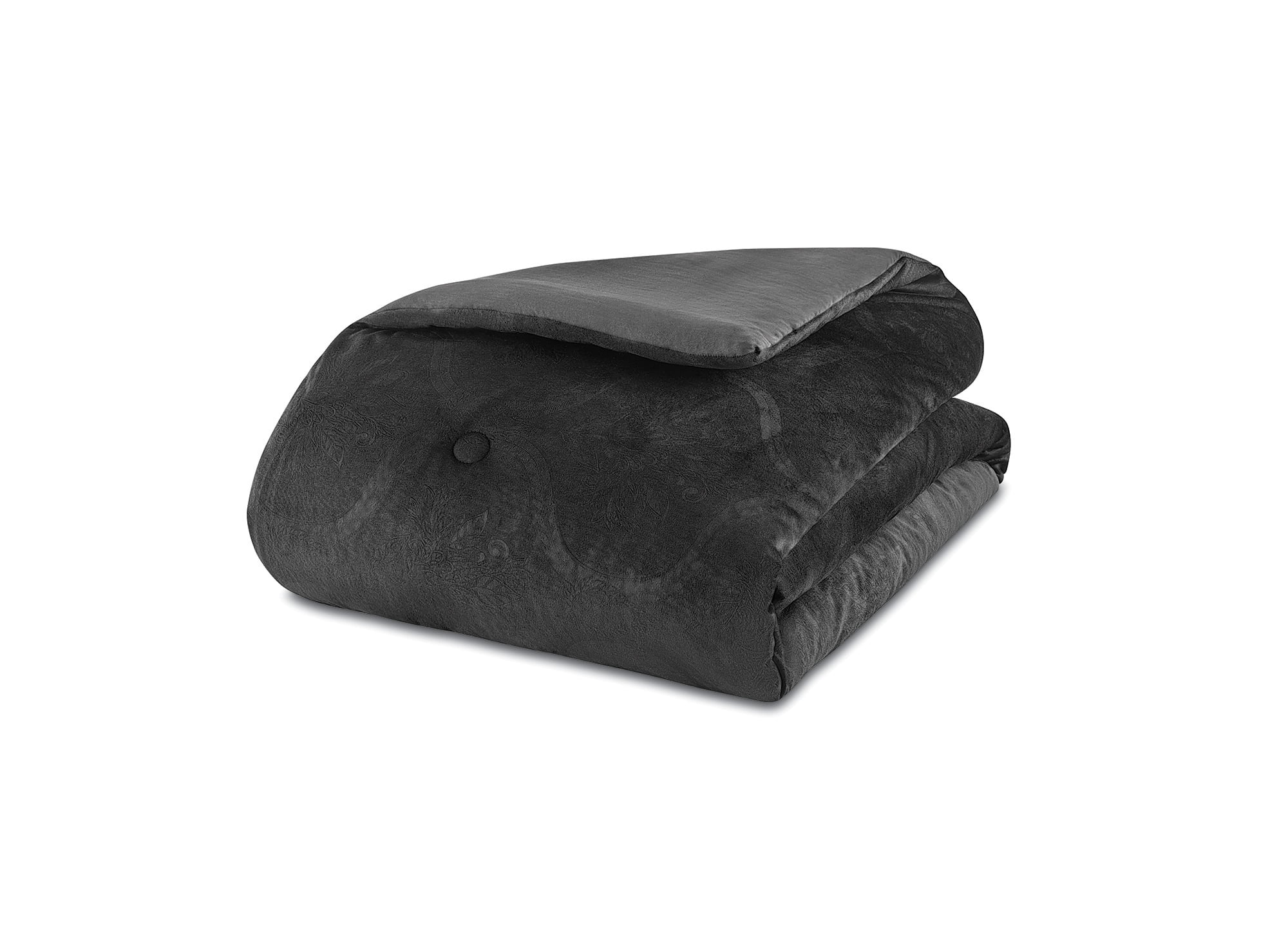 Mainstays 11-Piece Bed in a Bag Comforter Set with Sheets, Black Velvet, Double, MAINSTAYS PL MS11PC BNB BLKVEL D