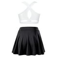 thumbnail image 2 of Moggemol Kids Girls 2PCS Sport Active Outfit Sleevelss Crop Top with Pleated Skort Skirt Set Tennis White&Black 8, 2 of 7