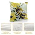 thumbnail image 4 of Ollo0ord Cute Bee Pillow Cover Inch Animal Square Throw Pillow Cover for Teens Adult Bedroom Decor Yellow Black Stripes Decorative Cushion Cover,Single Pack White, 4 of 5